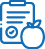 Clipboard and apple icon