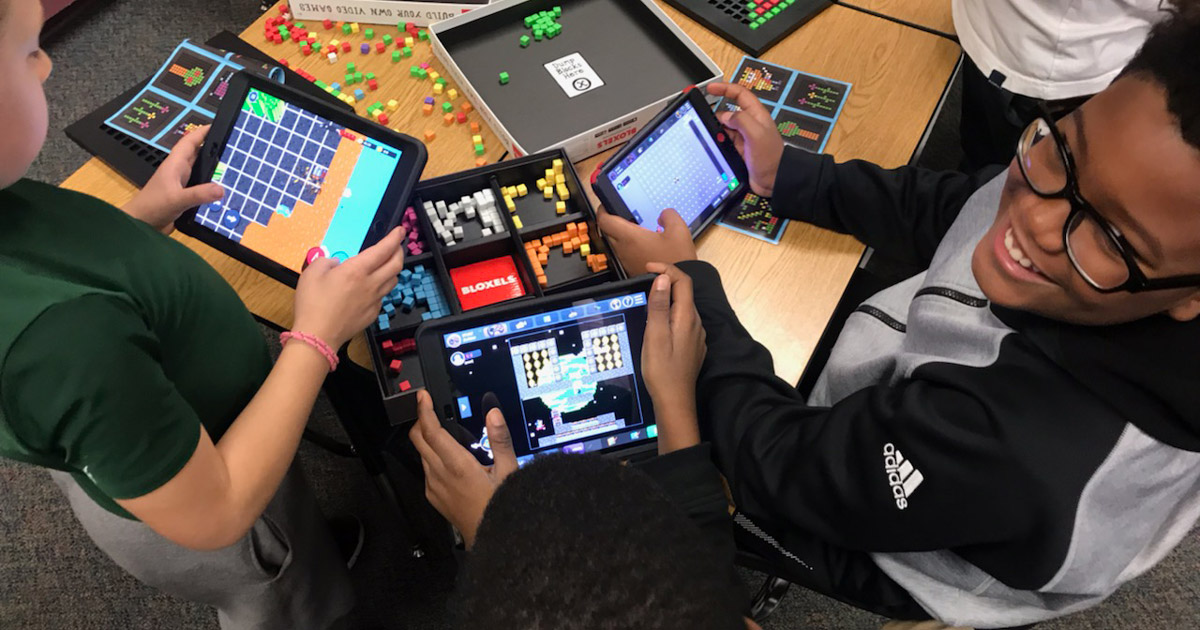 Students on tablets